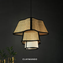 Load image into Gallery viewer, Coralis - Pendant lamp with Natural bamboo mesh for Home, restaurants and offices.