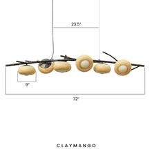 Load image into Gallery viewer, Eclipse linear - Linear Industrial Pendant lamp Metal with Bamboo for Home, Restaurants and Offices.