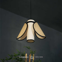 Load image into Gallery viewer, Firefly Worm - Unique handmade Woven Hanging Pendant Light, Natural/Cane Pendant Light for Home restaurants and offices.
