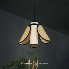 Load image into Gallery viewer, Firefly Worm - Unique handmade Woven Hanging Pendant Light, Natural/Cane Pendant Light for Home restaurants and offices.