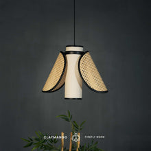 Load image into Gallery viewer, Firefly Worm - Unique handmade Woven Hanging Pendant Light, Natural/Cane Pendant Light for Home restaurants and offices.