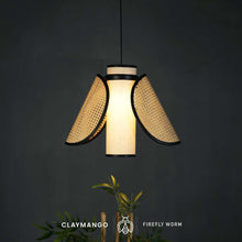 Load image into Gallery viewer, Firefly Worm - Unique handmade Woven Hanging Pendant Light, Natural/Cane Pendant Light for Home restaurants and offices.