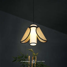 Load image into Gallery viewer, Firefly Worm - Unique handmade Woven Hanging Pendant Light, Natural/Cane Pendant Light for Home restaurants and offices.