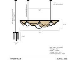 Load image into Gallery viewer, Hive Linear - Industrial Pendant lamp with Natural bamboo mesh for Home, restaurants and offices.