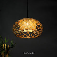Load image into Gallery viewer, Inter Woven : Unique handmade Woven Hanging Pendant Light, Natural/Bamboo Pendant Light for Home restaurants and offices.