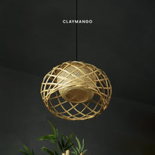 Load image into Gallery viewer, Inter Woven : Unique handmade Woven Hanging Pendant Light, Natural/Bamboo Pendant Light for Home restaurants and offices.
