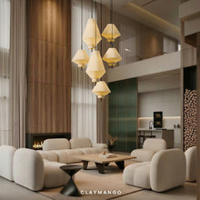 Load image into Gallery viewer, The Obel cluster - Fabric Pendant lamp for Home, restaurants and offices.