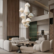 Load image into Gallery viewer, The Obel cluster - Fabric Pendant lamp for Home, restaurants and offices.