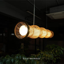 Load image into Gallery viewer, UrbanEscape - Linear Industrial Pendant lamp with Natural Cane/Rattan mesh for Home, restaurants and offices.