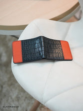 Load image into Gallery viewer, Weekend wallet "mandarin orange " π - Compact and Contemporary handcrafted made out of Genuine Leather.