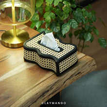 Load image into Gallery viewer, Unique Natural Cane Mesh Table Top Tissue Paper Holder Box For Home/Office.