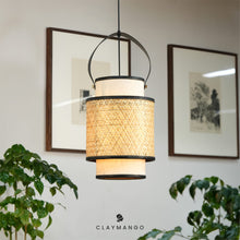 Load image into Gallery viewer, Aloka Pendant - Unique handmade Woven Hanging Pendant Light, Natural/Bamboo Pendant Light for Home restaurants and offices.