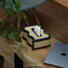 Load image into Gallery viewer, Unique Natural Cane Mesh Table Top Tissue Paper Holder Box For Home/Office.