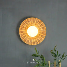 Load image into Gallery viewer, Induka - Unique handmade Woven Wall Sconce Light, Natural/Bamboo Wall Sconce Light for Home restaurants and offices.