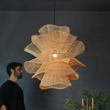 Load image into Gallery viewer, Canyon : Unique handmade Woven Hanging Pendant Light, Natural/Cane Pendant Light for Home restaurants and offices.