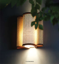 Load image into Gallery viewer, Firefly Sconce - Unique handmade Woven Wall-mounted Light, Natural/Bamboo Pendant Light for Home restaurants and offices.