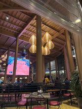 Load image into Gallery viewer, Lumos : Unique handmade Woven Hanging Pendant Light, Natural/Cane Pendant Light for Home restaurants and offices.