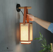 Load image into Gallery viewer, Kosha 2.0 - Unique handmade Woven Wall Sconce Light, Natural/Bamboo Wall Sconce Light for Home restaurants and offices.