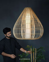 Load image into Gallery viewer, Lumos : Unique handmade Woven Hanging Pendant Light, Natural/Cane Pendant Light for Home restaurants and offices.