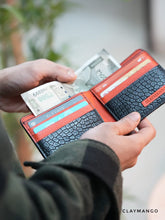 Load image into Gallery viewer, Weekend wallet "mandarin orange " π - Compact and Contemporary handcrafted made out of Genuine Leather.