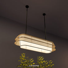 Load image into Gallery viewer, Voyage Linear - Industrial Pendant lamp with Natural bamboo mesh for Home, restaurants and offices.