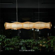 Load image into Gallery viewer, UrbanEscape - Linear Industrial Pendant lamp with Natural Cane/Rattan mesh for Home, restaurants and offices.