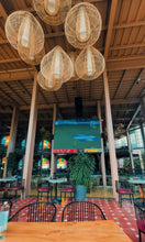 Load image into Gallery viewer, Lumos : Unique handmade Woven Hanging Pendant Light, Natural/Cane Pendant Light for Home restaurants and offices.