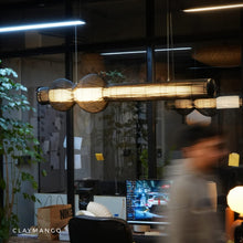 Load image into Gallery viewer, Ripple Linear - Linear Industrial Pendant lamp Metal with Cane for Home, Restaurants and Offices.