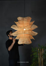 Load image into Gallery viewer, Canyon : Unique handmade Woven Hanging Pendant Light, Natural/Cane Pendant Light for Home restaurants and offices.