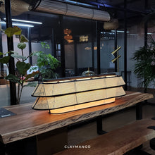 Load image into Gallery viewer, Voyage Linear - Industrial Pendant lamp with Natural bamboo mesh for Home, restaurants and offices.