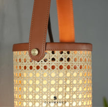 Load image into Gallery viewer, Kosha - Unique handmade Woven Wall Sconce Light, Natural/Bamboo Wall Sconce Light for Home restaurants and offices.