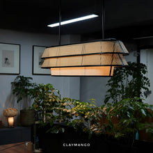Load image into Gallery viewer, Voyage Linear - Industrial Pendant lamp with Natural bamboo mesh for Home, restaurants and offices.