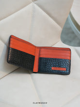 Load image into Gallery viewer, Weekend wallet "mandarin orange " π - Compact and Contemporary handcrafted made out of Genuine Leather.