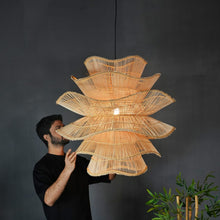 Load image into Gallery viewer, Canyon : Unique handmade Woven Hanging Pendant Light, Natural/Cane Pendant Light for Home restaurants and offices.