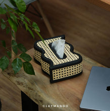 Load image into Gallery viewer, Unique Natural Cane Mesh Table Top Tissue Paper Holder Box For Home/Office.