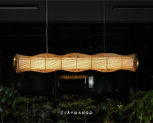 Load image into Gallery viewer, UrbanEscape - Linear Industrial Pendant lamp with Natural Cane/Rattan mesh for Home, restaurants and offices.