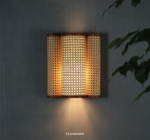 Load image into Gallery viewer, Firefly Sconce - Unique handmade Woven Wall-mounted Light, Natural/Bamboo Pendant Light for Home restaurants and offices.