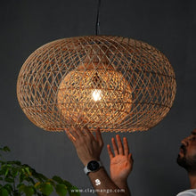 Load image into Gallery viewer, Cosmo : Unique handmade Woven Hanging Pendant Light, Natural/Cane Pendant Light for Home restaurants and offices.