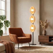 Load image into Gallery viewer, S-Curve Modern Contemporary Floor Lamp with Natural Bamboo for Home, restaurants and offices.
