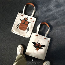 Load image into Gallery viewer, Beetle Leather Canvas - Tote Bag
