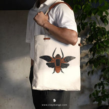 Load image into Gallery viewer, Cicada Leather Canvas - Tote Bag