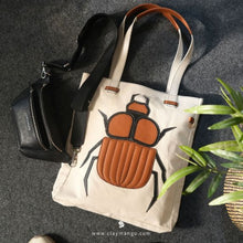 Load image into Gallery viewer, Beetle Leather Canvas - Tote Bag