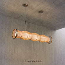 Load image into Gallery viewer, UrbanEscape - Linear Industrial Pendant lamp with Natural Cane/Rattan mesh for Home, restaurants and offices.