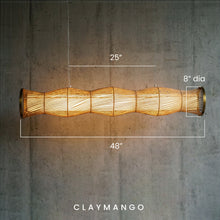 Load image into Gallery viewer, UrbanEscape - Linear Industrial Pendant lamp with Natural Cane/Rattan mesh for Home, restaurants and offices.