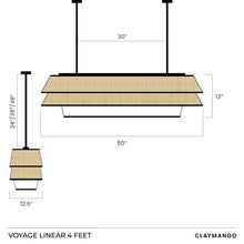 Load image into Gallery viewer, Voyage Linear - Industrial Pendant lamp with Natural bamboo mesh for Home, restaurants and offices.