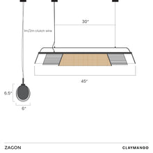 Load image into Gallery viewer, Zagon Sleek Linear - Industrial Pendant lamp with Natural bamboo mesh for Home, restaurants and offices.