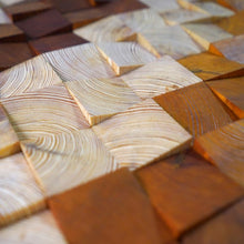 Load image into Gallery viewer, Nature wood and brown colour Stained Modern Wooden pixel Wall sculpture.-Home Décor-Claymango.com