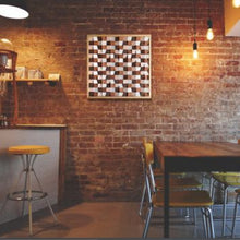 Load image into Gallery viewer, Brown and White colour combination Modern Wooden pixel Wall sculpture.-Home Décor-Claymango.com