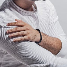 Load image into Gallery viewer, Edge Cuff - Matte Black Noir- Medium (Fits from 7 - 7.5 inch), Large (Fits from 7.5 - 8 inch)-Mens Accessories-Claymango.com