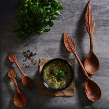 Load image into Gallery viewer, Leaf special collection - Set of 4 wooden serving spoons-Kitchen Accessories-Claymango.com